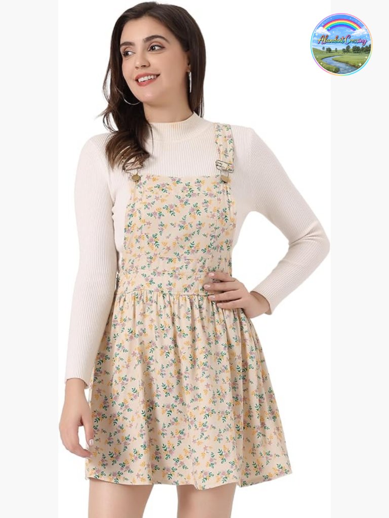 Casual Pinafore Overall Dress With Adjustable Straps & Pockets